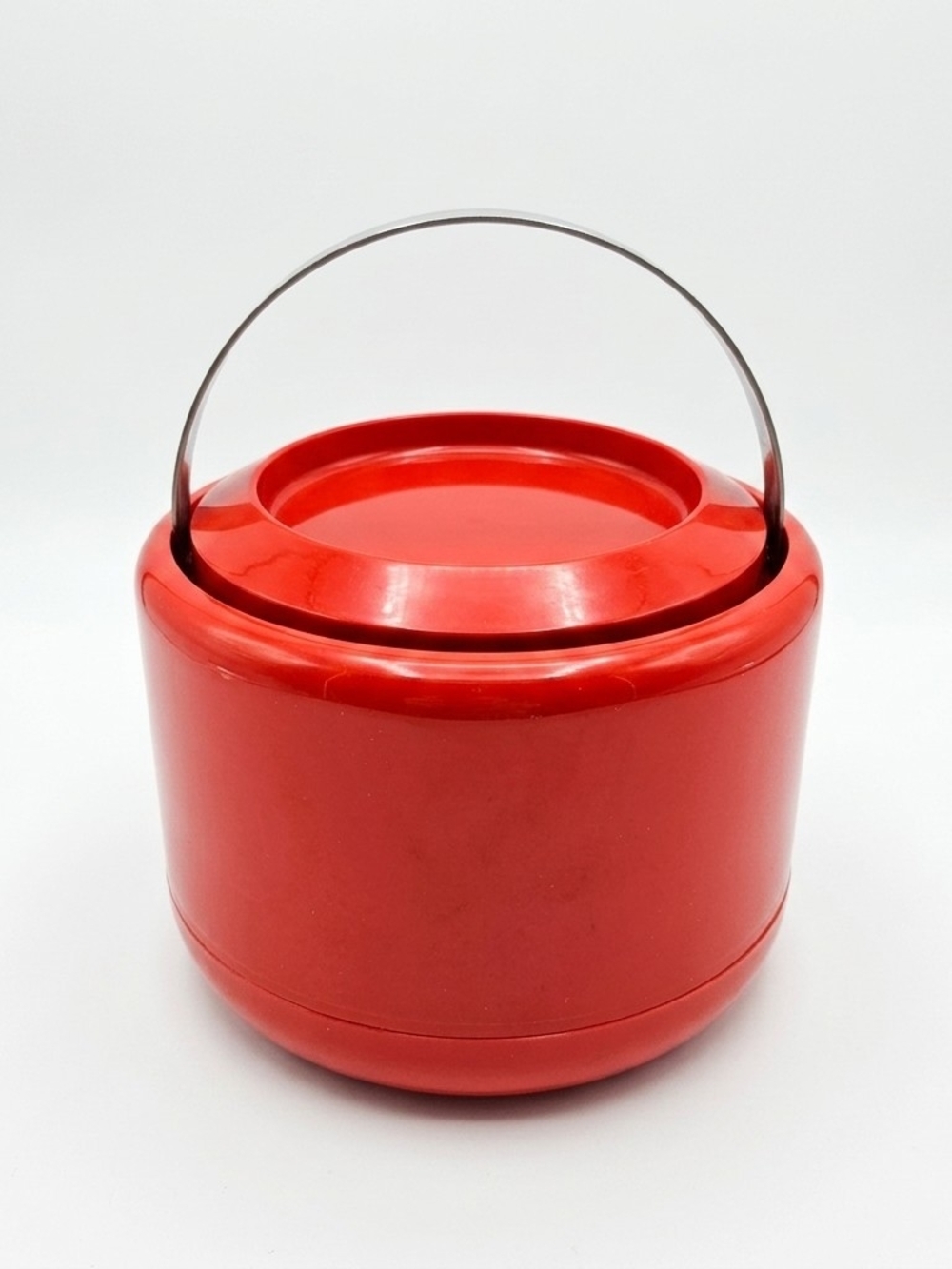 Vintage Stelton Denmark Red Ice Bucket Erik Magnussen Mid Century Barware